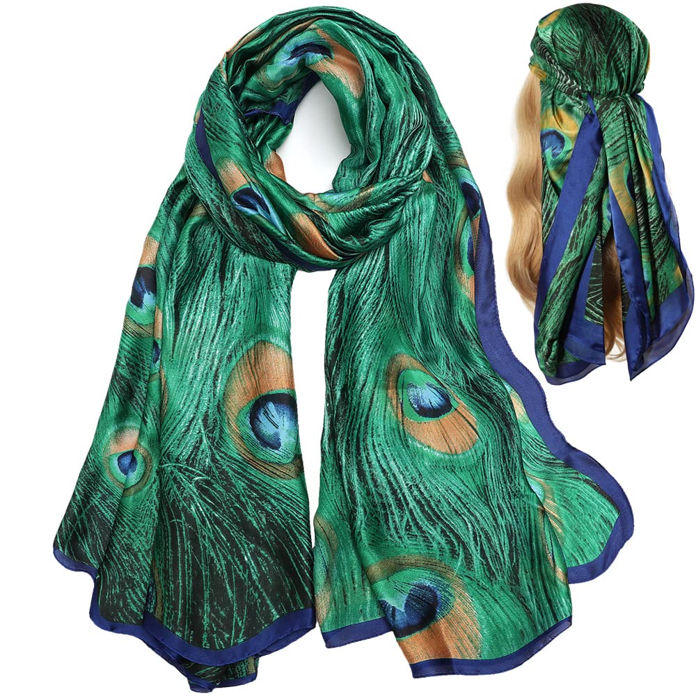 Silk Satin Large Hair Wrap & Neck Scarf for Women