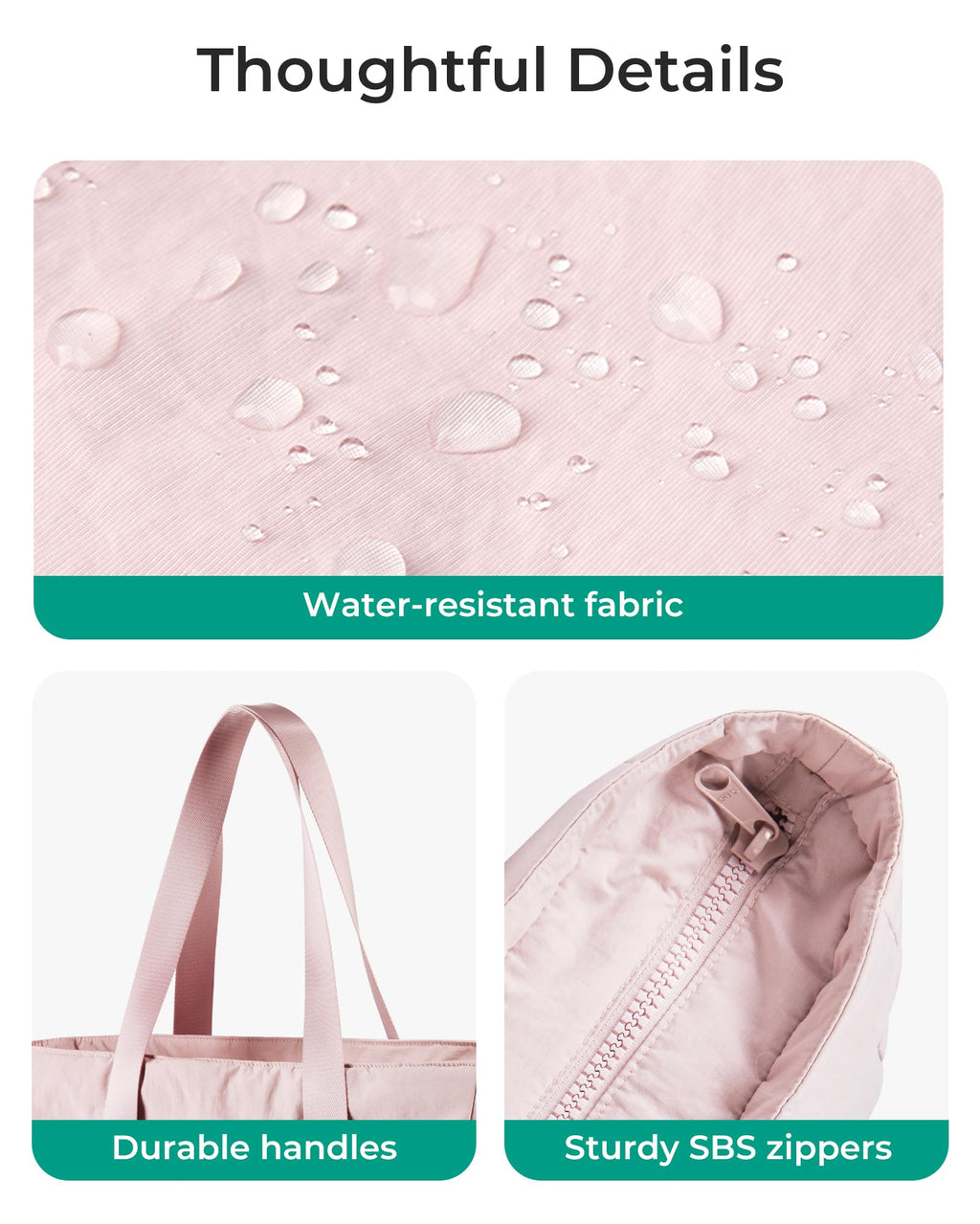 BAGSMART Tote Bag for Women, Tote Bag with Zipper Work Tote with Compartments Nurse Shoulder Hanbag for Travel, Gym