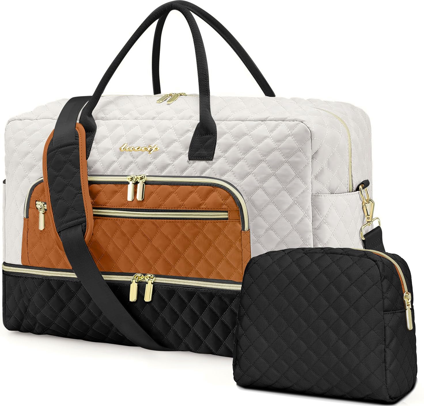 Large Women Travel Duffle Bag - Carry on Overnight Bags Weekend Travel Duffel Tote Bag with Wet Pocket Toiletry Weekender