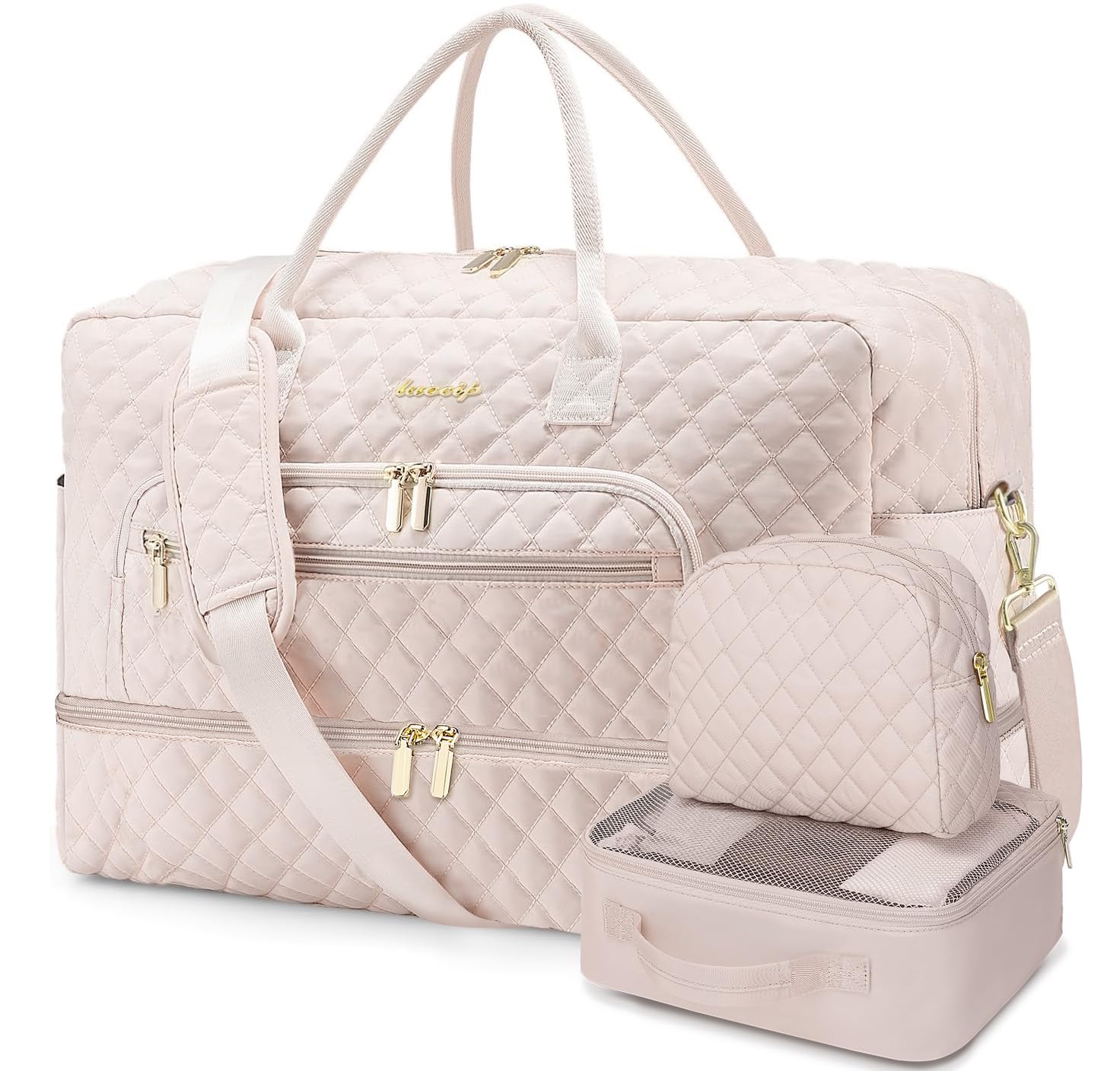 Large Women Travel Duffle Bag - Carry on Overnight Bags Weekend Travel Duffel Tote Bag with Wet Pocket Toiletry Weekender