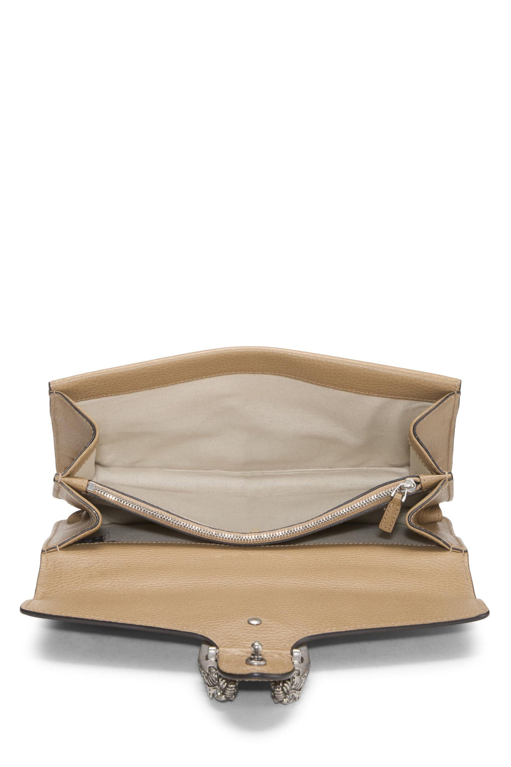 Gucci Pre-Loved Dionysus Small Beige Leather Shoulder Bag