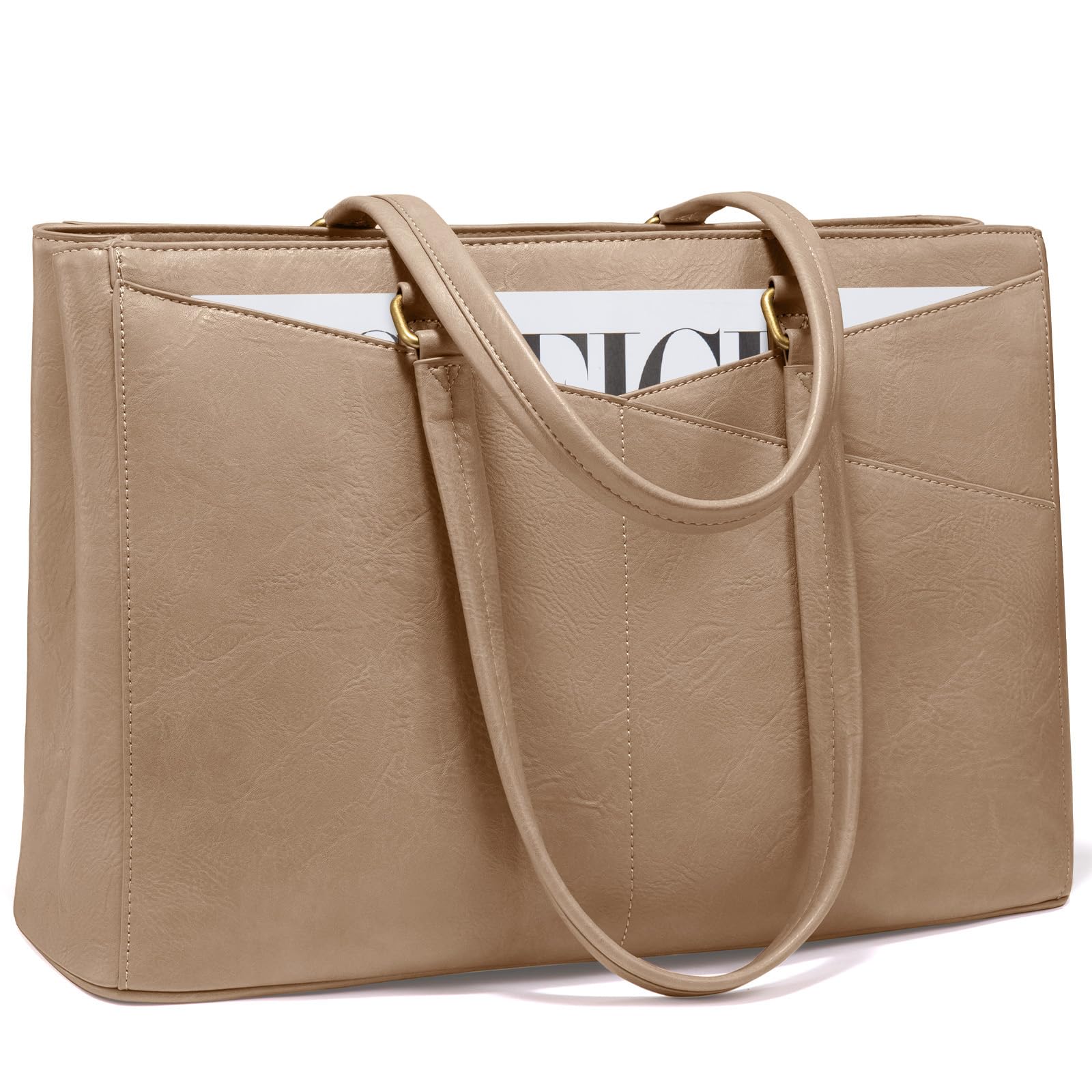 LOVEVOOK Laptop Tote Bag for Women,Leather Work Computer Briefcase Bag