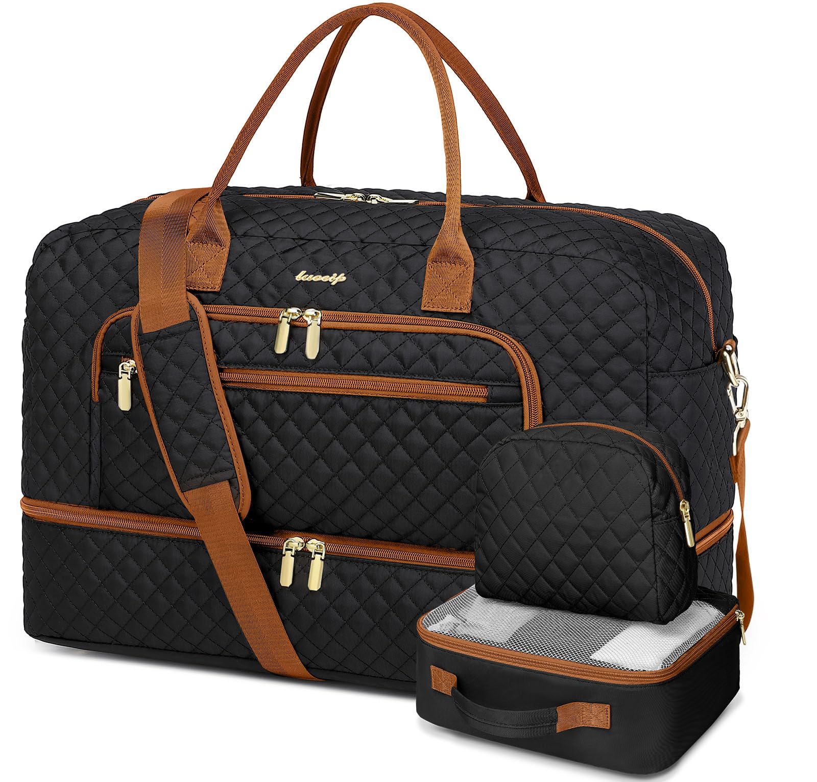 Large Women Travel Duffle Bag - Carry on Overnight Bags Weekend Travel Duffel Tote Bag with Wet Pocket Toiletry Weekender