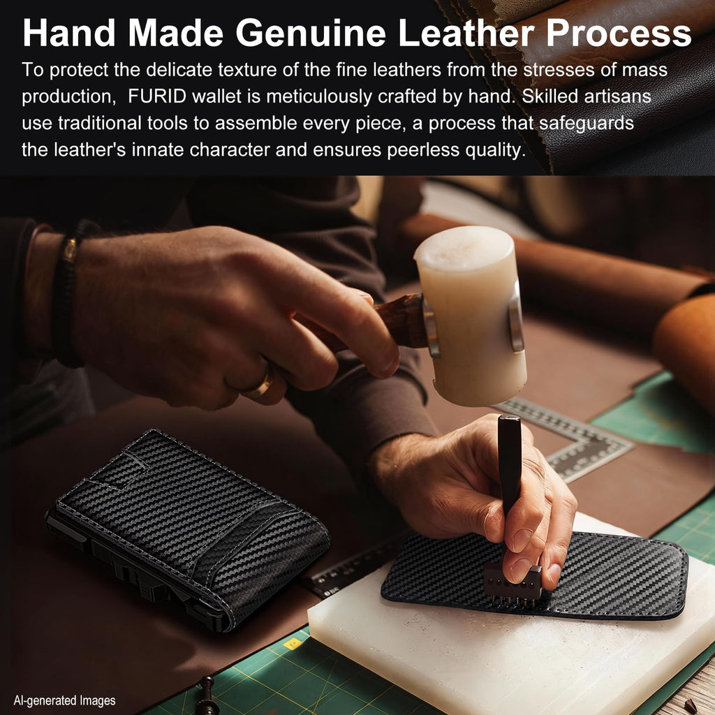 furid Genuine Leather Wallet for Men: Slim RFID Smart Minimalist Wallet