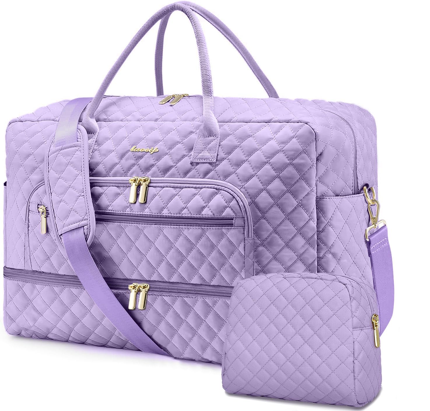 Large Women Travel Duffle Bag - Carry on Overnight Bags Weekend Travel Duffel Tote Bag with Wet Pocket Toiletry Weekender