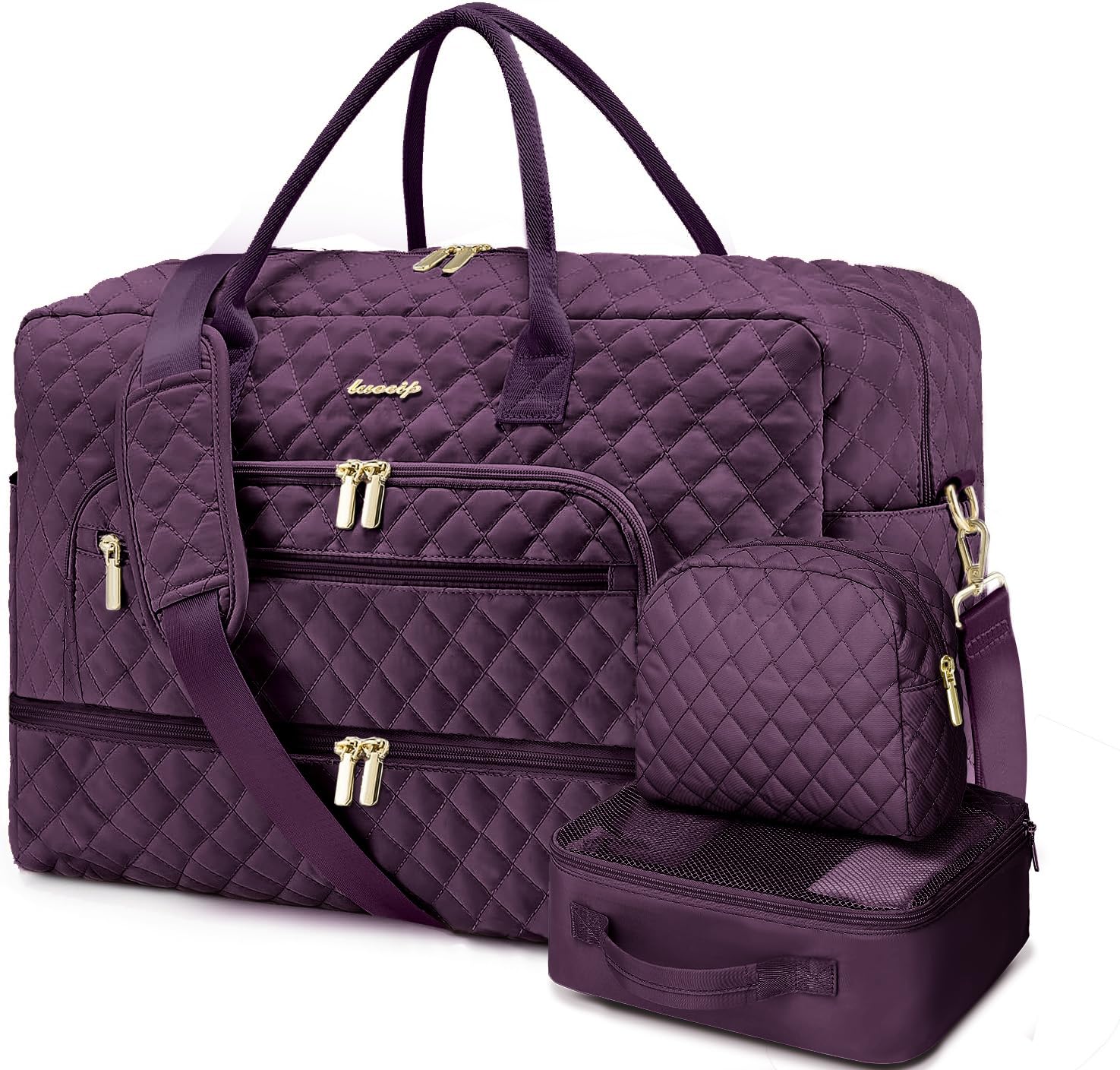 Large Women Travel Duffle Bag - Carry on Overnight Bags Weekend Travel Duffel Tote Bag with Wet Pocket Toiletry Weekender