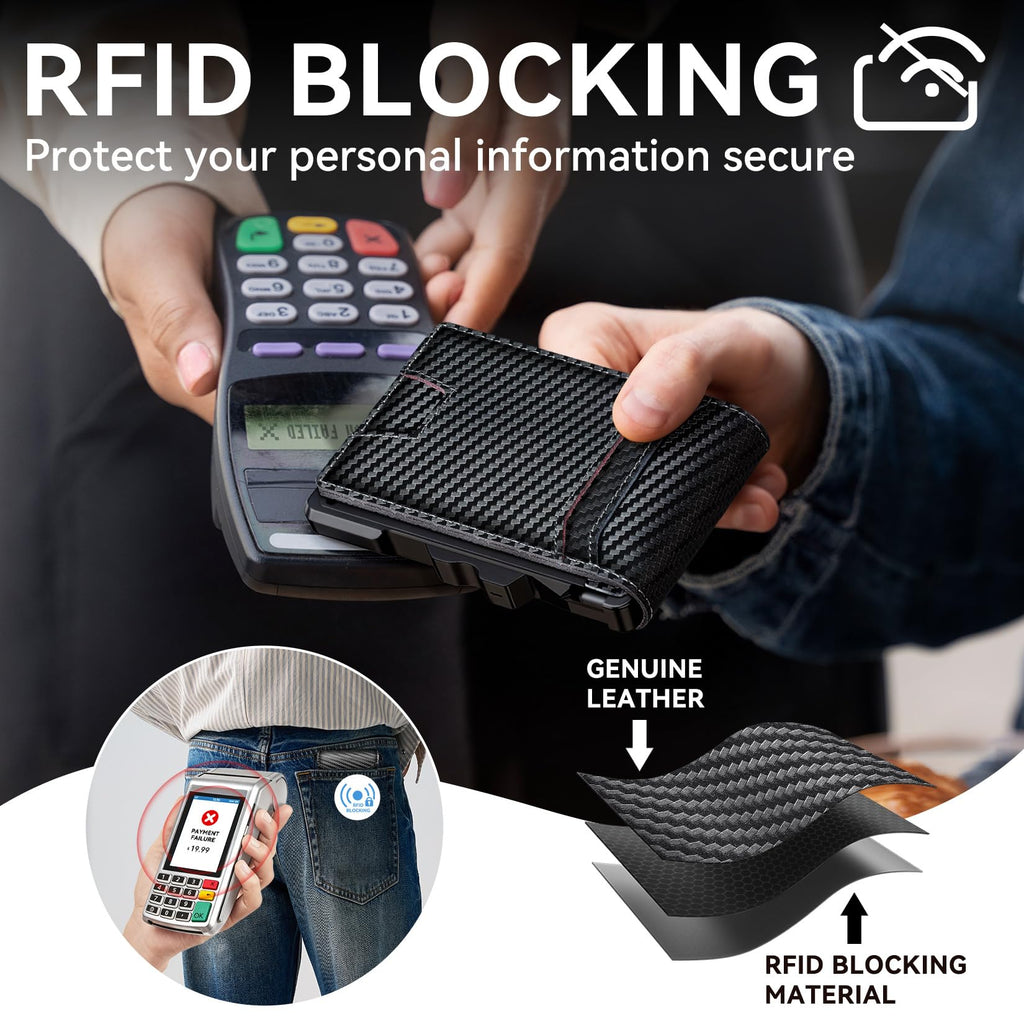 furid Genuine Leather Wallet for Men: Slim RFID Smart Minimalist Wallet