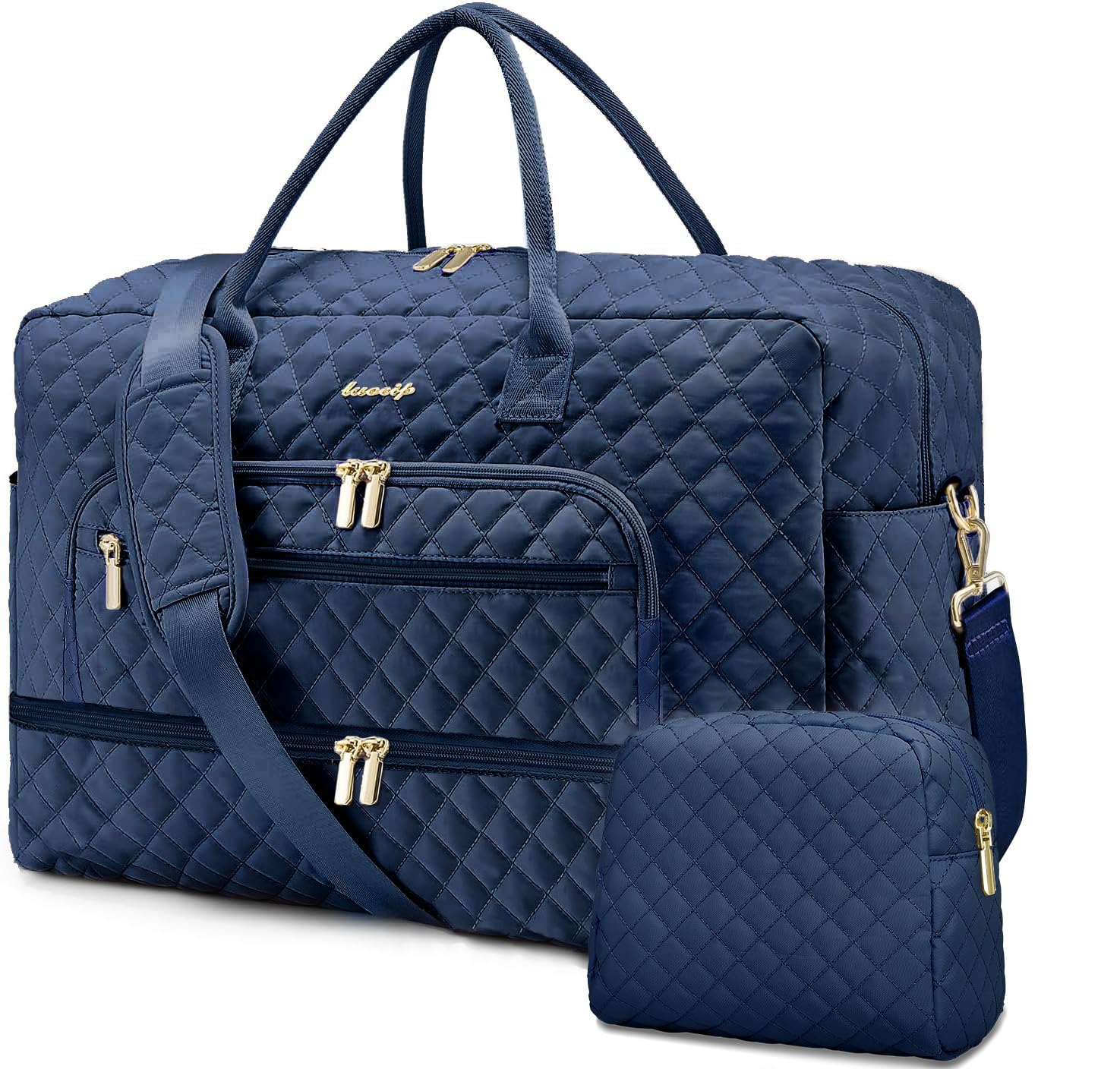 Large Women Travel Duffle Bag - Carry on Overnight Bags Weekend Travel Duffel Tote Bag with Wet Pocket Toiletry Weekender