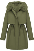 RISISSIDA Women Winter Puffer Coat,Parka with Faux Fur Trim Hood