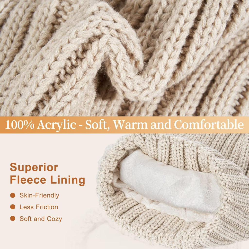 Women’s Winter Beanie, Scarf & Touchscreen Gloves Set