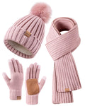 Women’s Winter Beanie, Scarf & Touchscreen Gloves Set