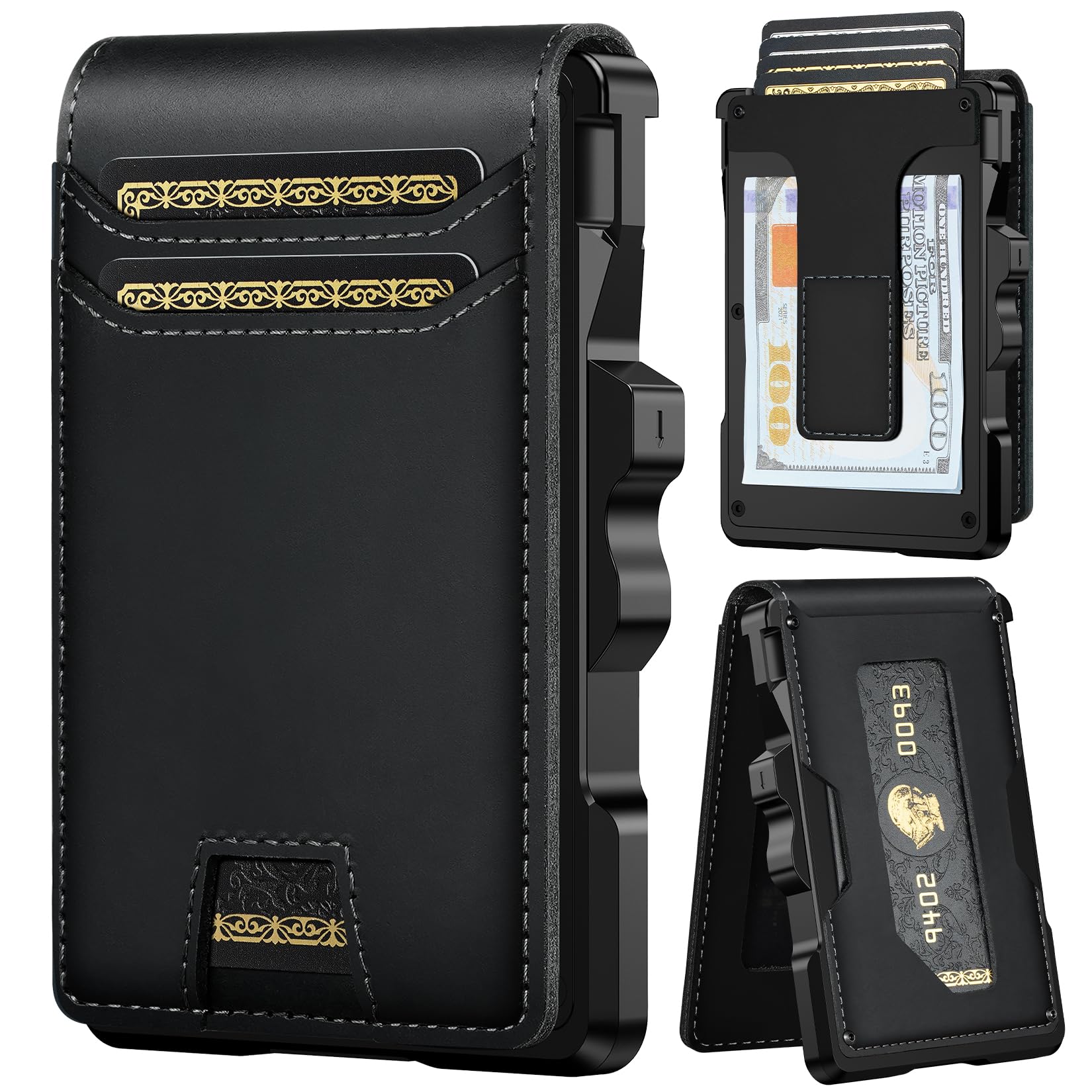 Furid Men’s Genuine Leather Slim RFID Minimalist Wallet