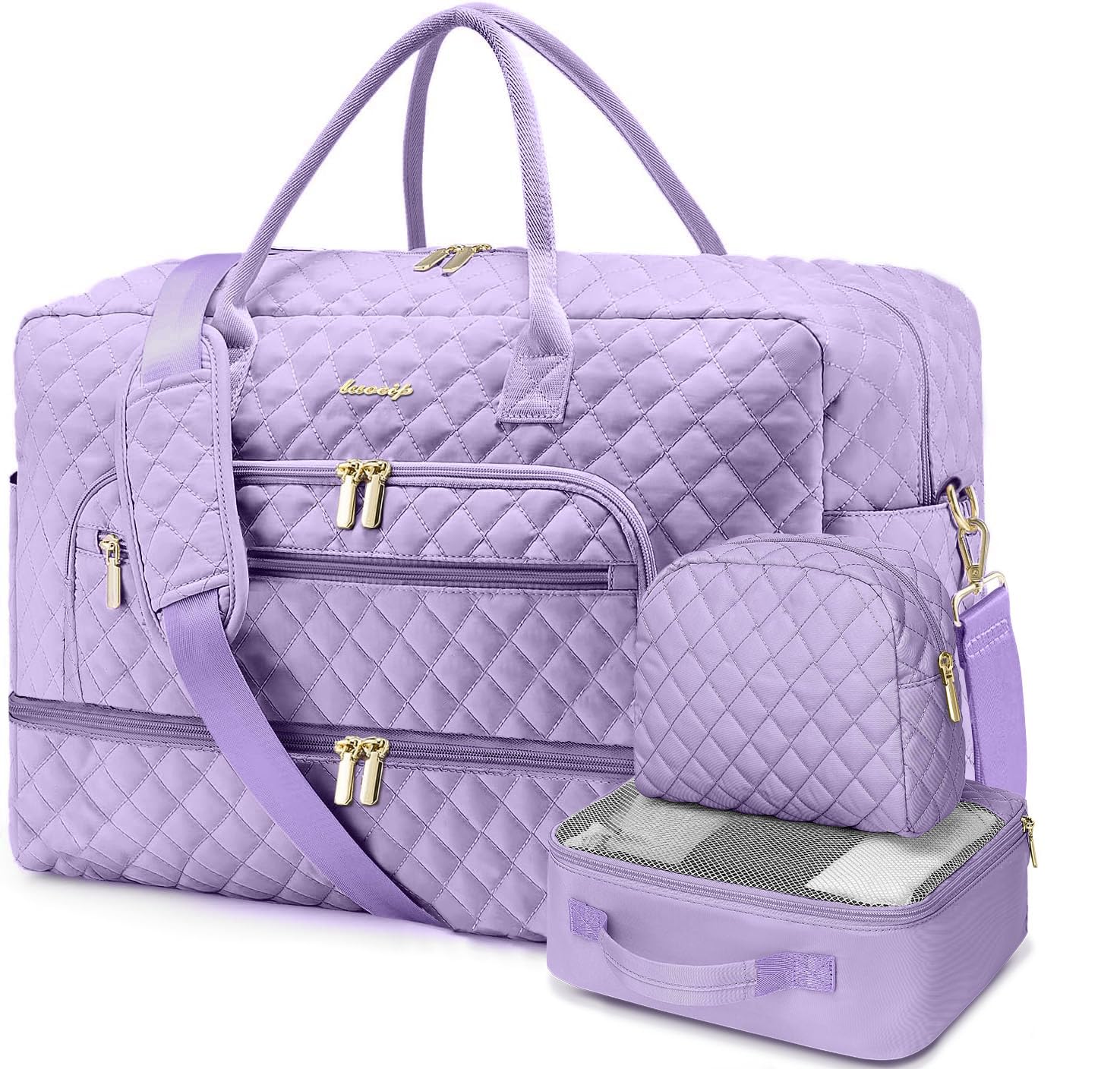 Large Women Travel Duffle Bag - Carry on Overnight Bags Weekend Travel Duffel Tote Bag with Wet Pocket Toiletry Weekender