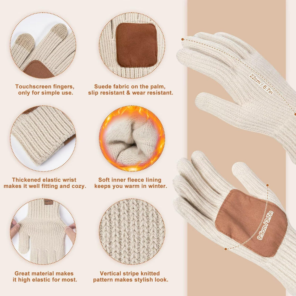 Women’s Winter Beanie, Scarf & Touchscreen Gloves Set