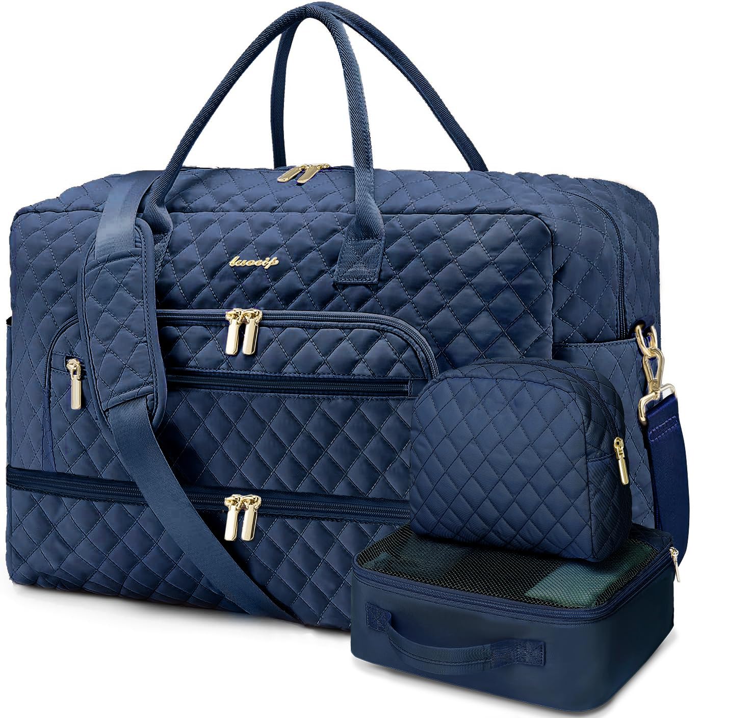 Large Women Travel Duffle Bag - Carry on Overnight Bags Weekend Travel Duffel Tote Bag with Wet Pocket Toiletry Weekender