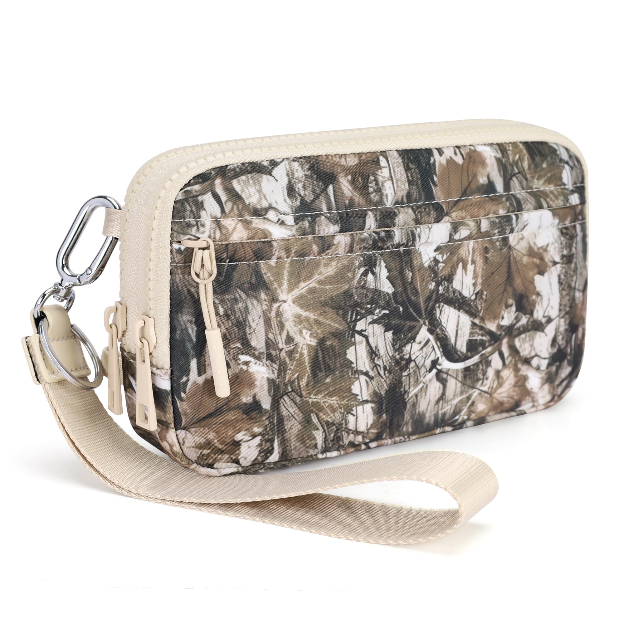 FODOKO Women’s RFID Wristlet & Crossbody Wallet, 4-Zipper