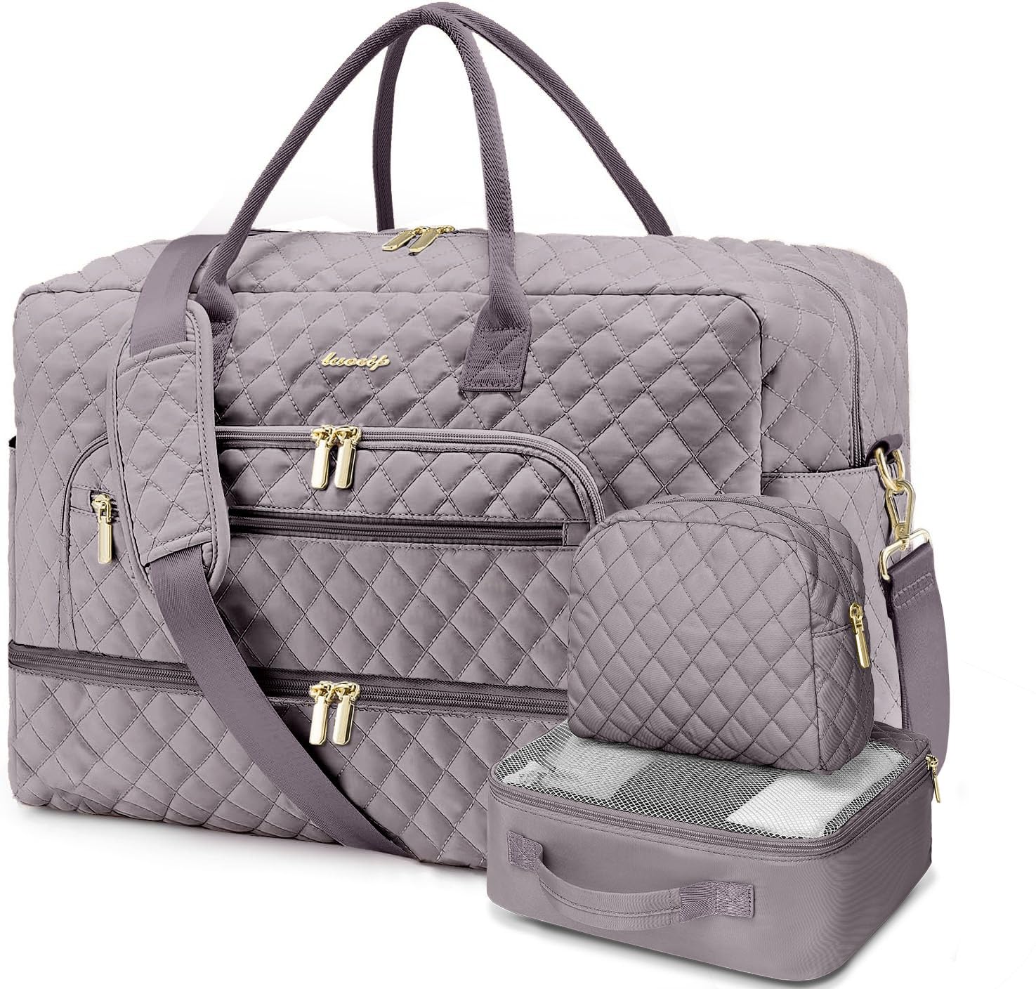 Large Women Travel Duffle Bag - Carry on Overnight Bags Weekend Travel Duffel Tote Bag with Wet Pocket Toiletry Weekender