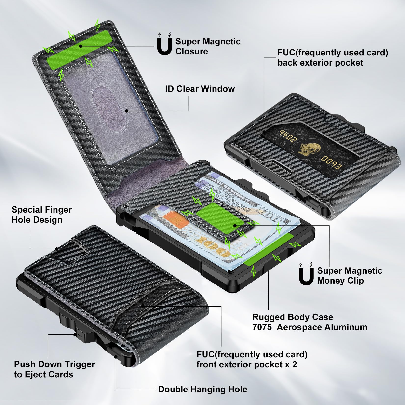 furid Genuine Leather Wallet for Men: Slim RFID Smart Minimalist Wallet