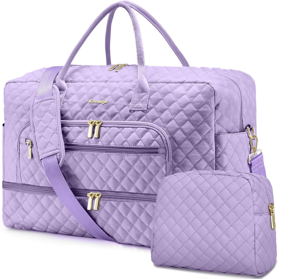 Large Women Travel Duffle Bag - Carry on Overnight Bags Weekend Travel Duffel Tote Bag with Wet Pocket Toiletry Weekender