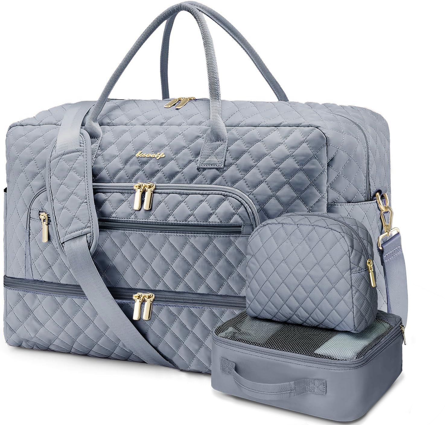 Large Women Travel Duffle Bag - Carry on Overnight Bags Weekend Travel Duffel Tote Bag with Wet Pocket Toiletry Weekender