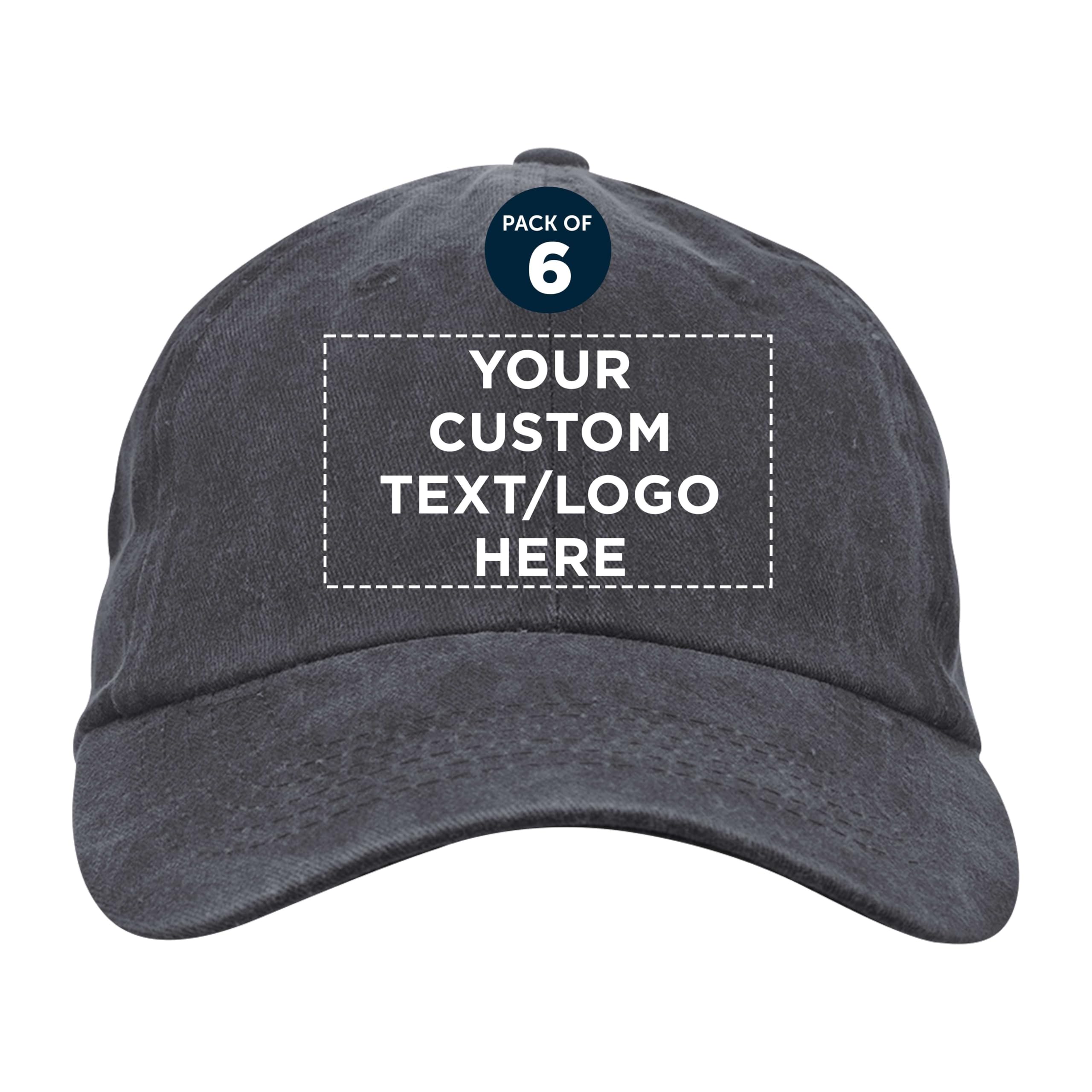 DISCOUNT PROMOS Custom Embroidered Baseball Cap Set of 6/12/24 - Personalized Hats for Men and Women